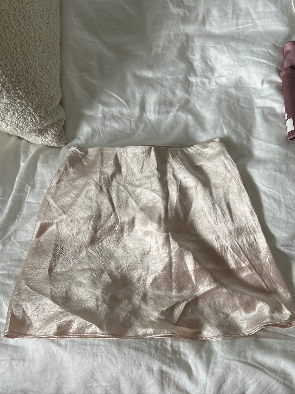 Babaton Blush Satin Mini Skirt